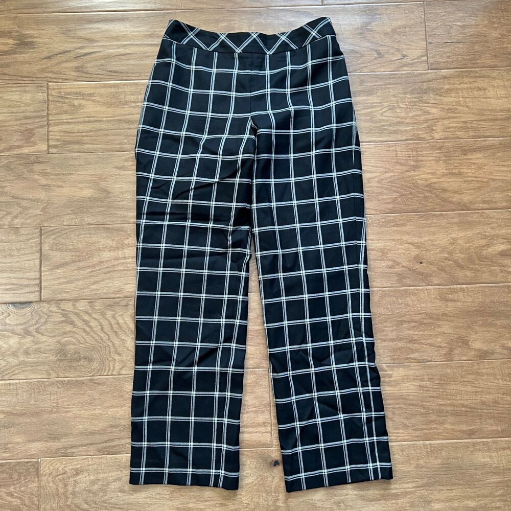 Pendleton Woolen Mills Darcy Dress Pants Size 8 Petite Black White Windowpane